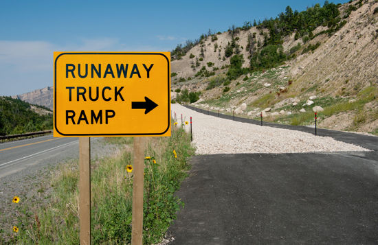 runaway truck ramp highway sign