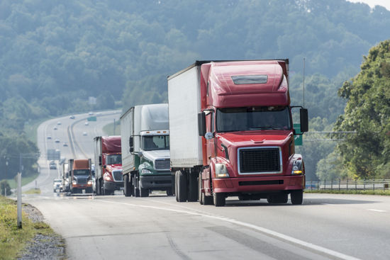 convoy of semi trucks