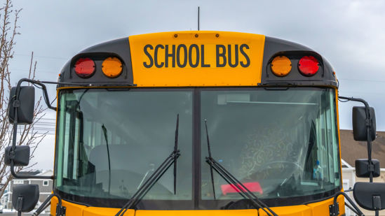 front view of a school bus