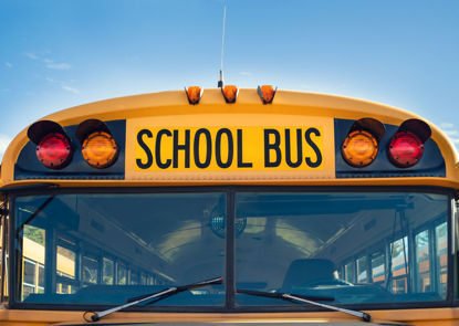 front top of a school bus