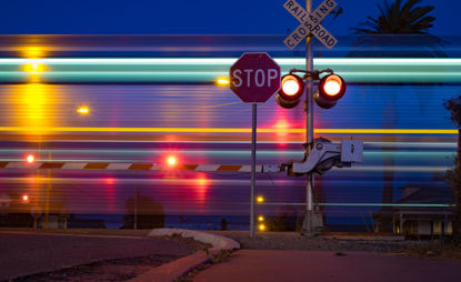 train at a crossing