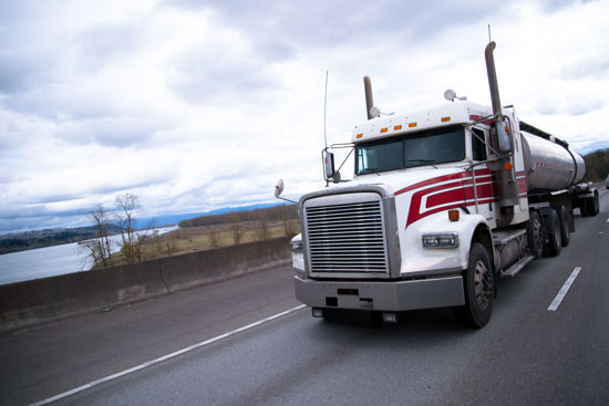 semi tanker with hazardous material